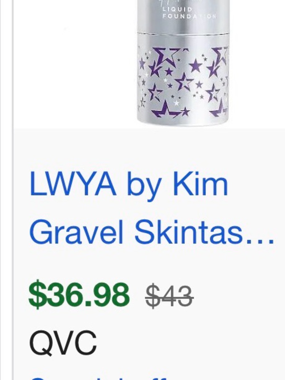 LWYA SKINTASTIC  Liquid Foundation — Silver Bottle with Purple Stars. Medium